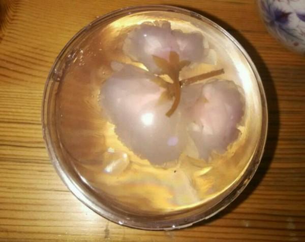 樱花果冻(吉利丁粉，盐渍樱花