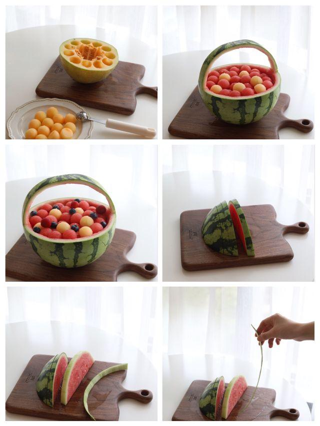 水果拼盘｜和夏天配一脸的西瓜篮子，超美